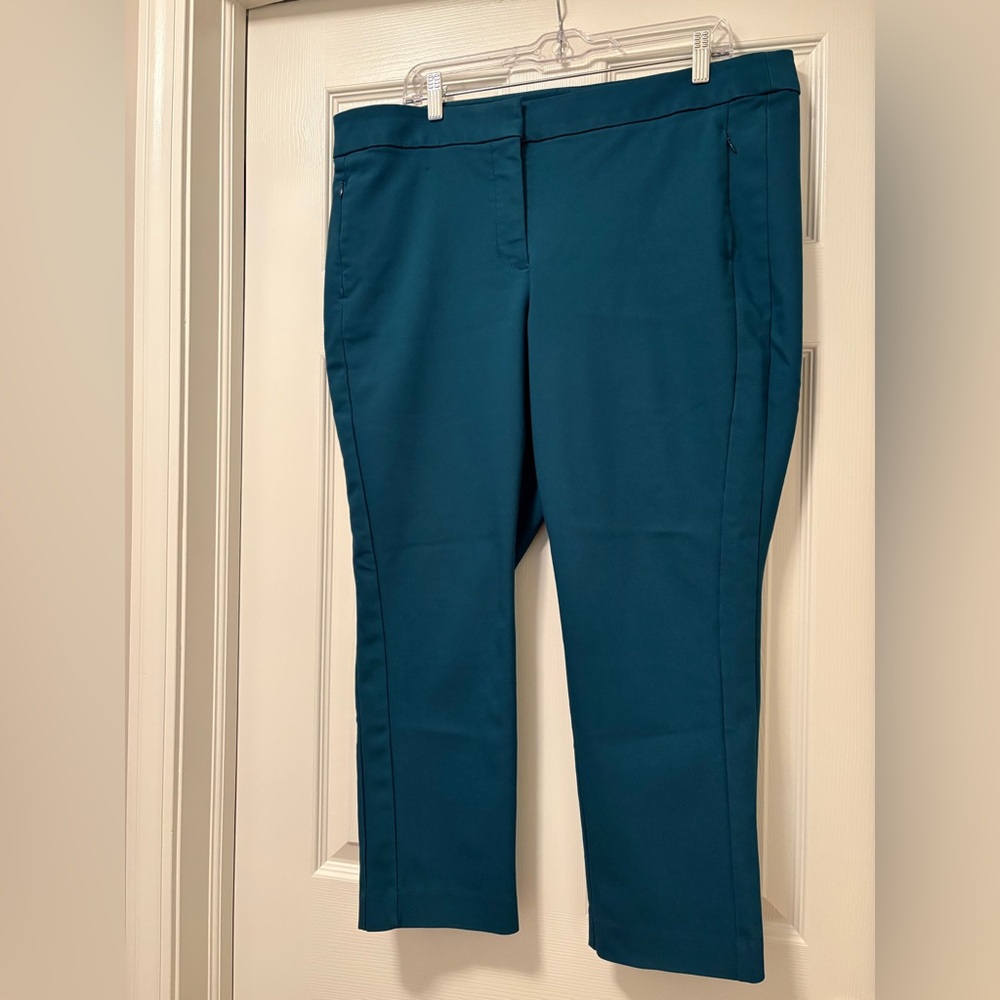 Loft Petite Teal High Waist Curvy Skinny Pants
